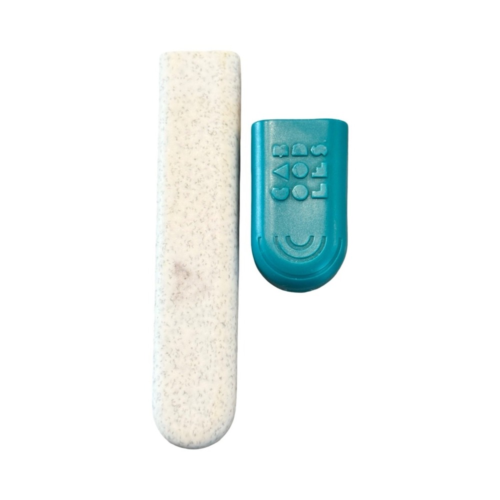 CABOODLES Vintage Travel Toothbrush Case Holder 90s White Speckle Teal Lid - Picture 4 of 4